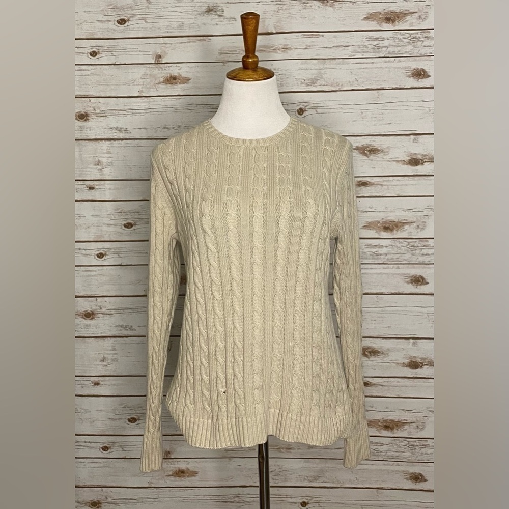 L.L. Bean 100% cotton cable-knit sweater